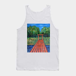 Oil Painting - Red Bridge. Kamchatka, Russia 2011 Tank Top